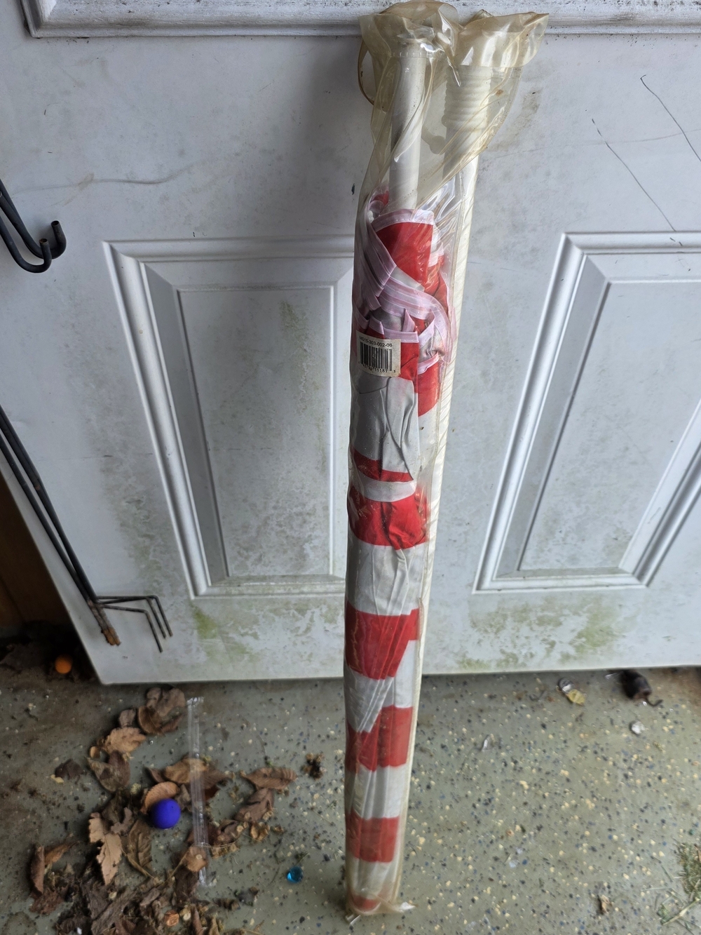 American  Red and White Striped Flag - Rolled